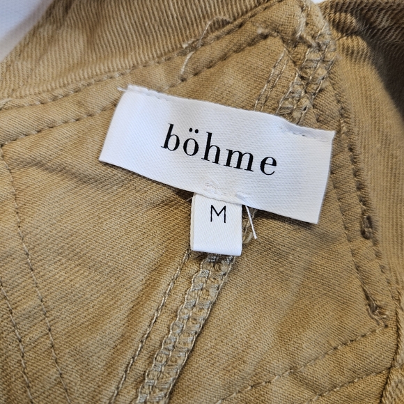 Bohme Distressed Denim Overall Skirt Shortalls Raw Hem Oversized Women Sz Medium - Picture 6 of 7